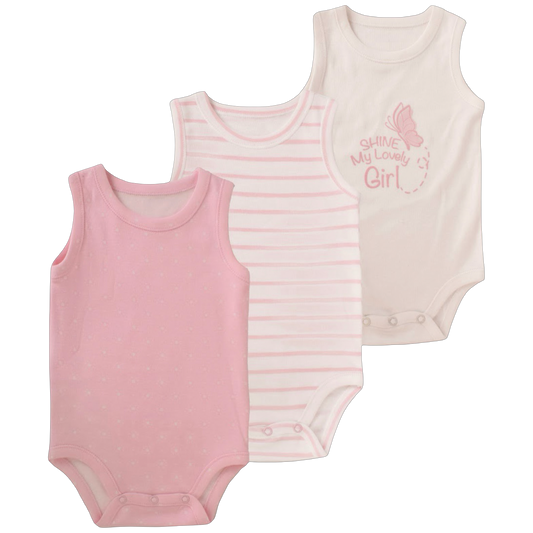 7213 - Junior - Baby - BodySuit - Sleeveless - Colors - Pack of 3
