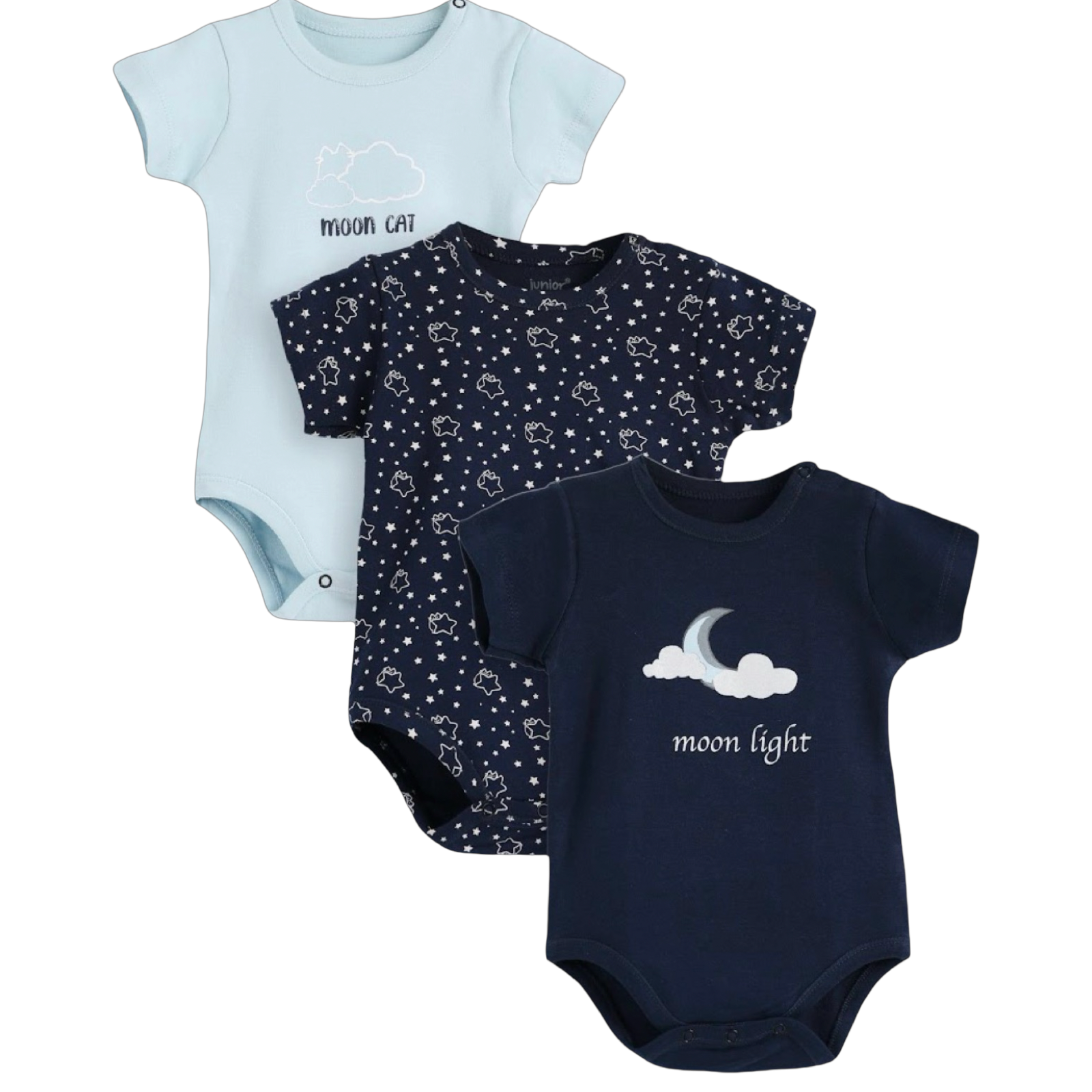 5213 - Junior - Baby - BodySuit - Short Sleeve - Colors - Pack of 3