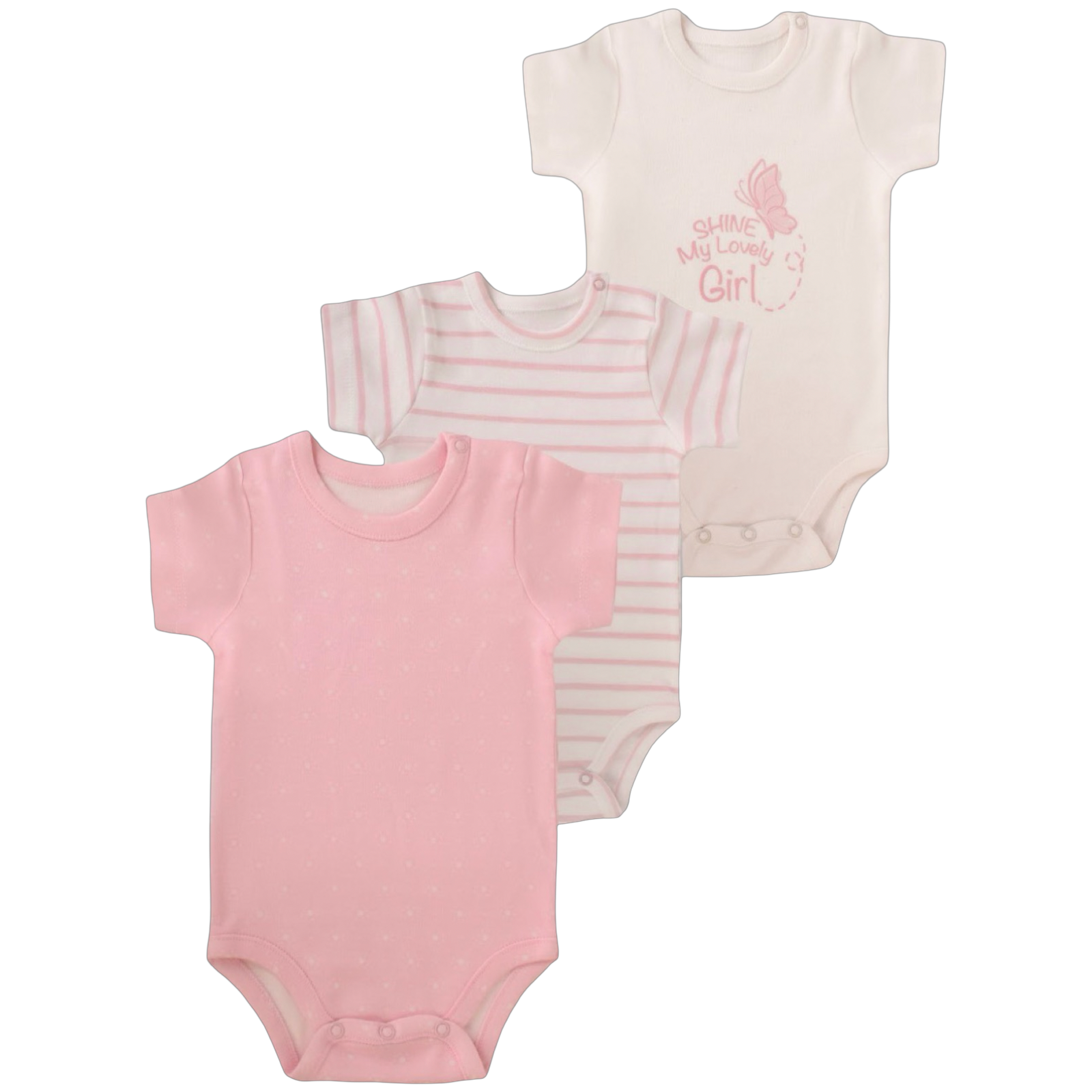 5213 - Junior - Baby - BodySuit - Short Sleeve - Colors - Pack of 3