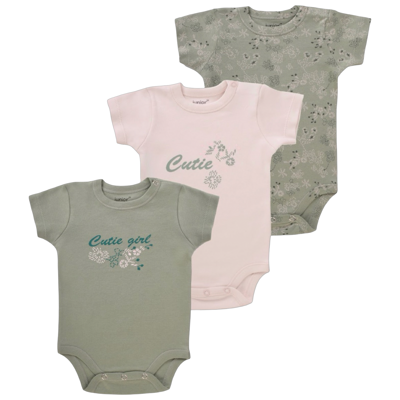 5213 - Junior - Baby - BodySuit - Short Sleeve - Colors - Pack of 3