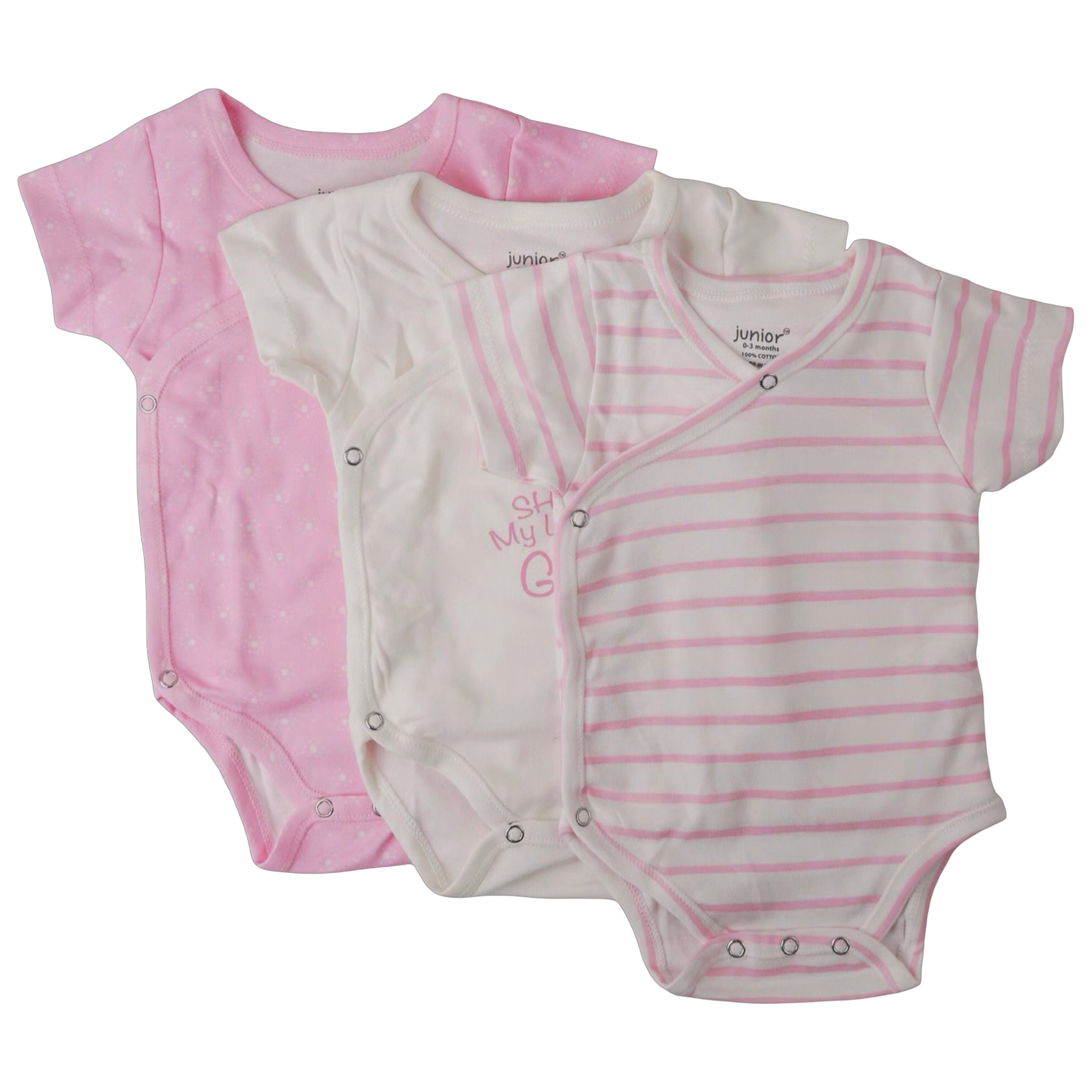5305G - Junior - Baby - Kimono - Short Sleeve - Pack of 3 - Girl