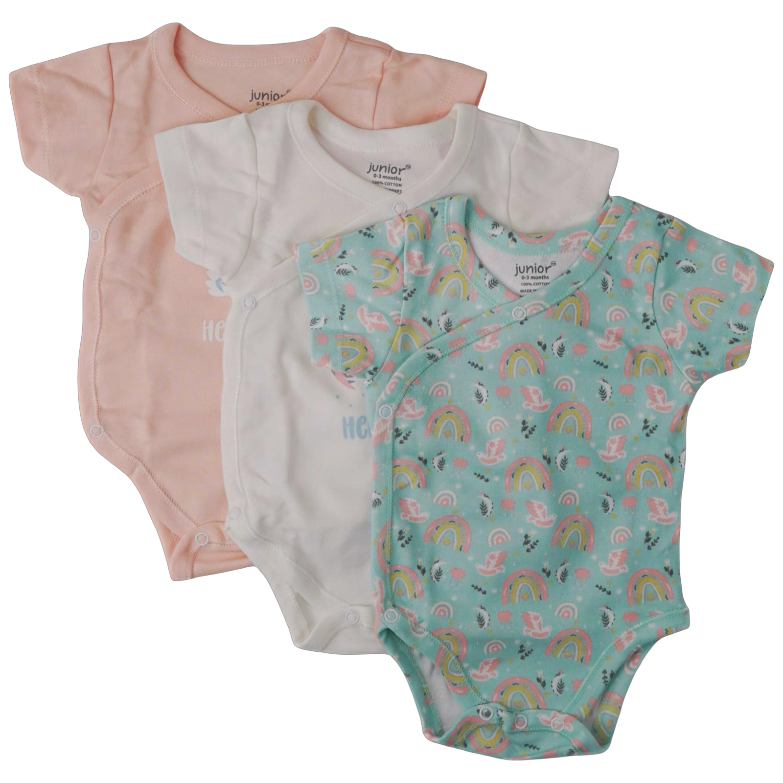 5305G - Junior - Baby - Kimono - Short Sleeve - Pack of 3 - Girl