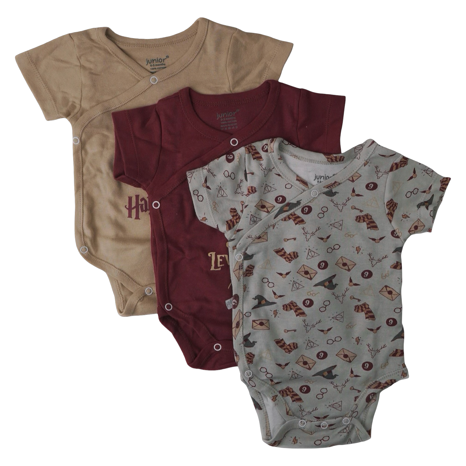 5305B - Junior - Baby - Kimono - Short Sleeve - Pack of 3 - Boy