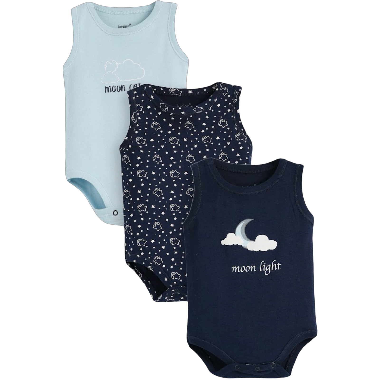 7213 - Junior - Baby - BodySuit - Sleeveless - Colors - Pack of 3