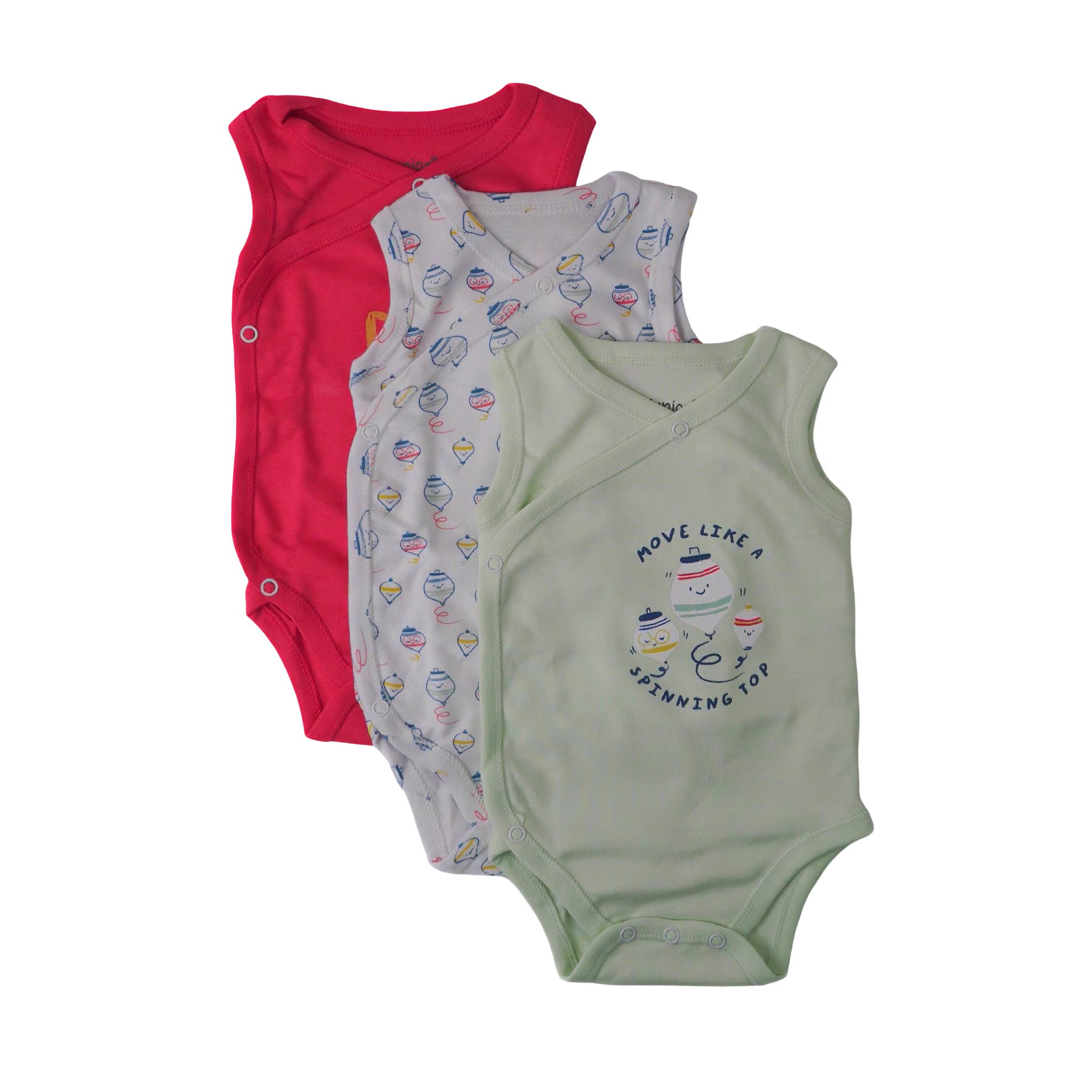 7305B - Junior - Baby - Kimono - Sleeveless - Pack of 3 - Boy