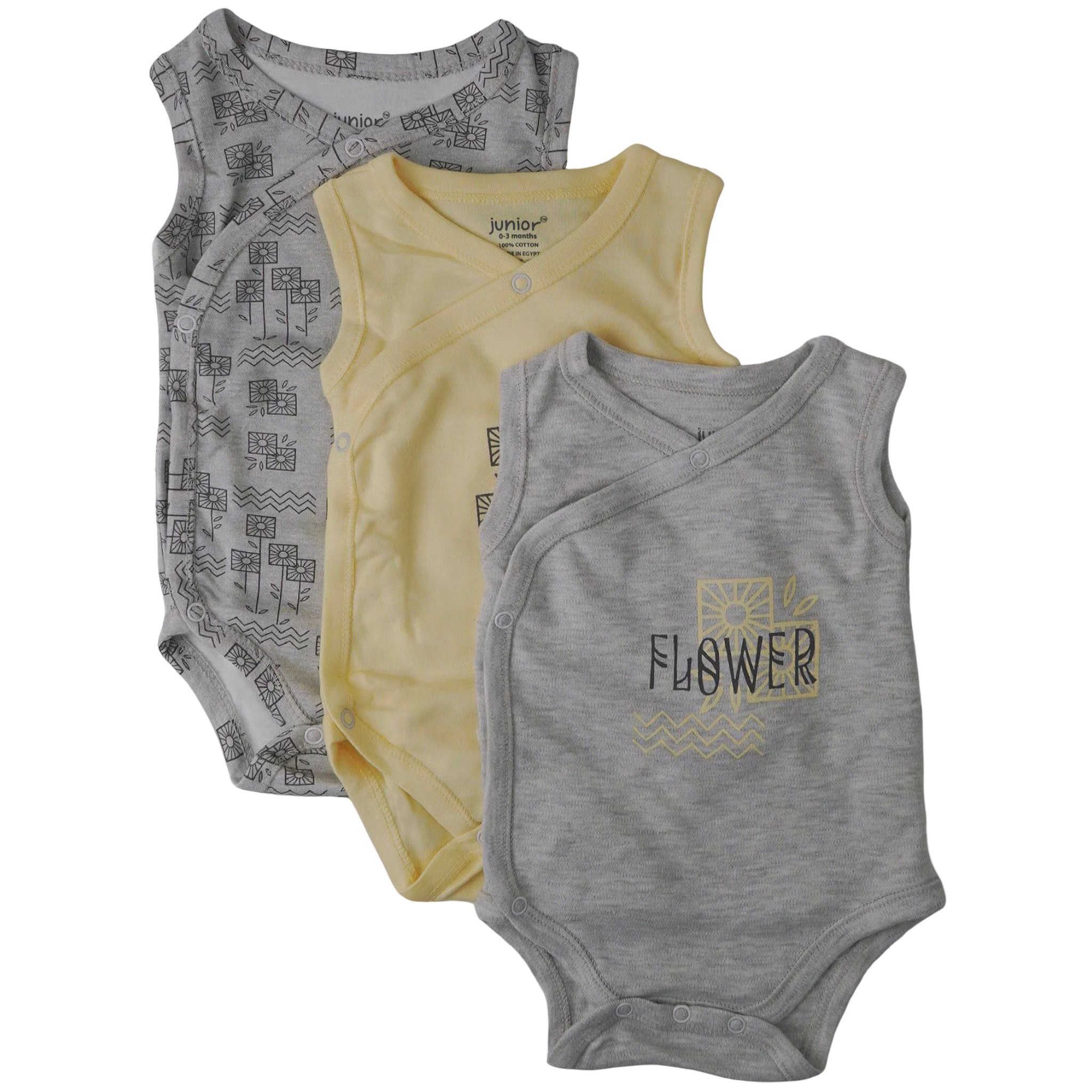 7305G kimono sleeveless -Girl 3 in 1 Printed