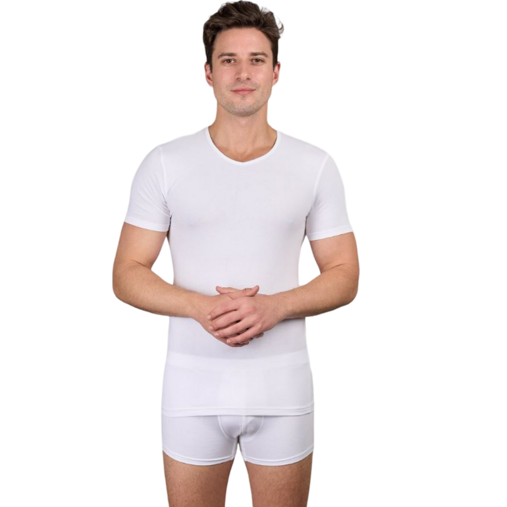 DM181CS Men's Half Sleeve V-Neck T-Shirt