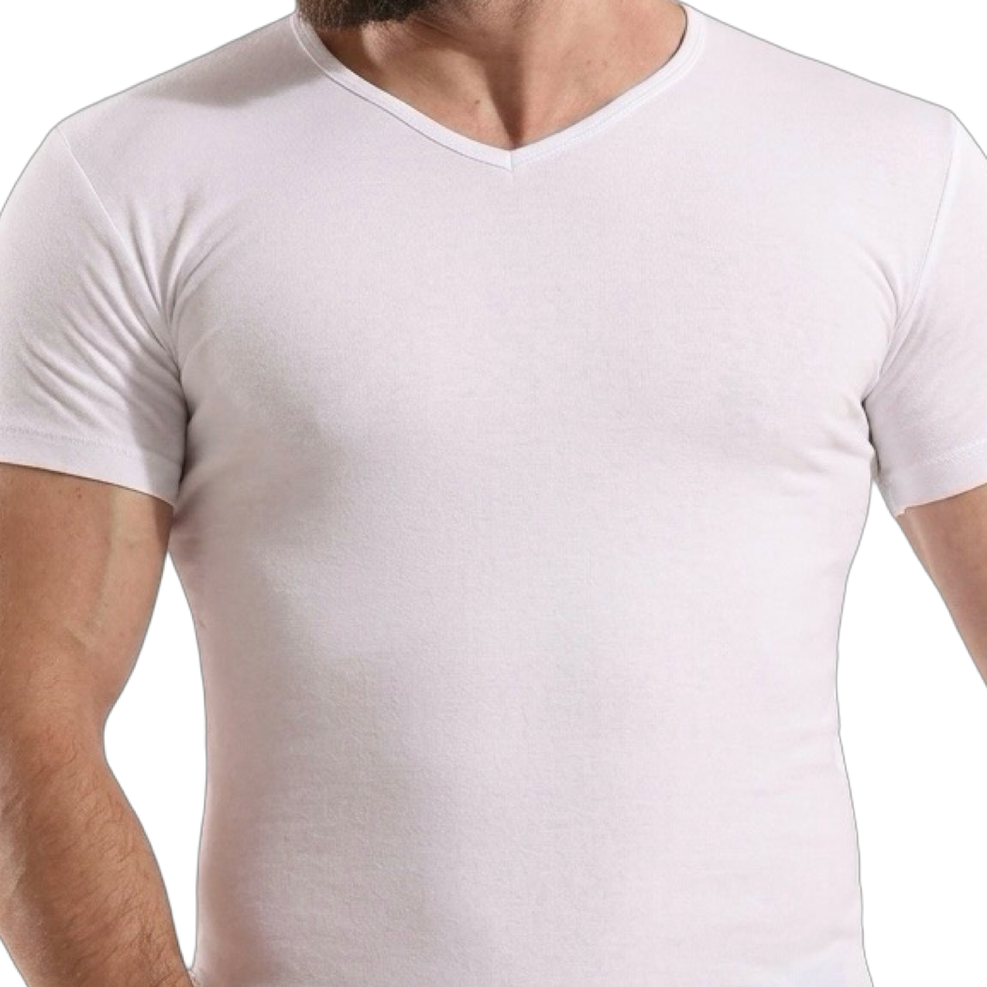 7770 - Cottonil -  Men - Short Sleeve Stretch - V Neck - 94% Cot 6% Ela