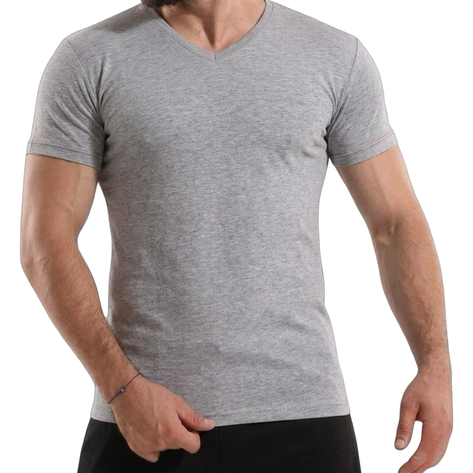 7770 - Cottonil -  Men - Short Sleeve Stretch - V Neck - 94% Cot 6% Ela