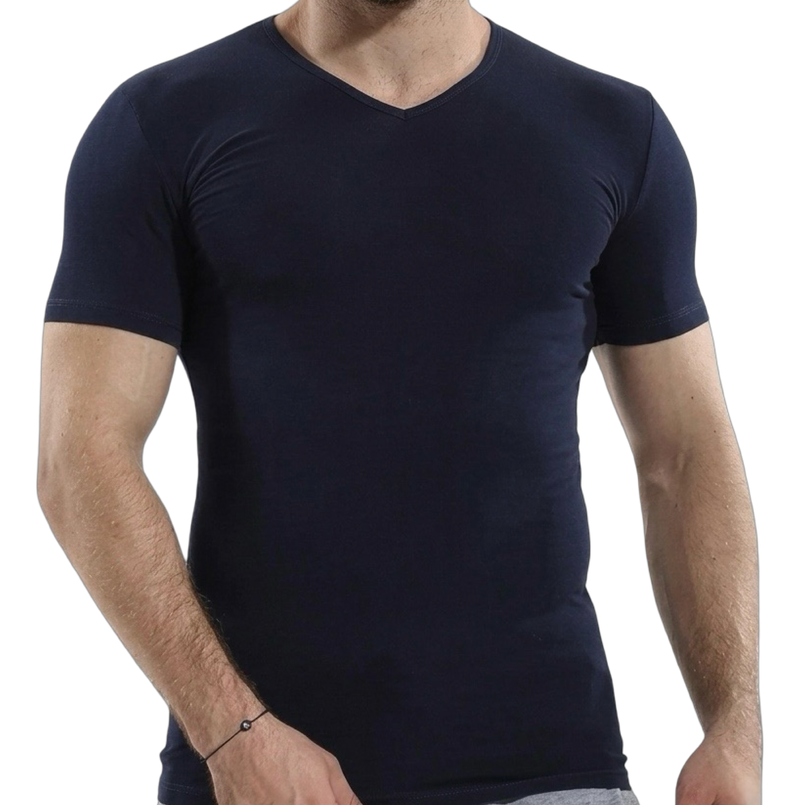 7770 - Cottonil -  Men - Short Sleeve Stretch - V Neck - 94% Cot 6% Ela