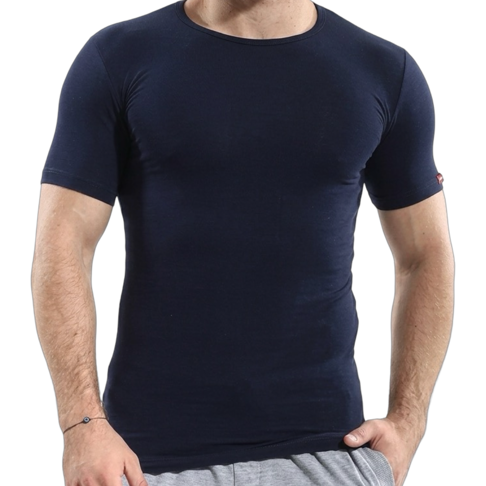 7772 - Cottonil - Men - Short Sleeve Stretch - O Neck - 94% Cot 6% Ela