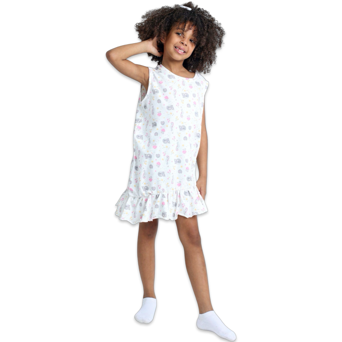 3406-25 - Junior - Baby Whale Printed Dress