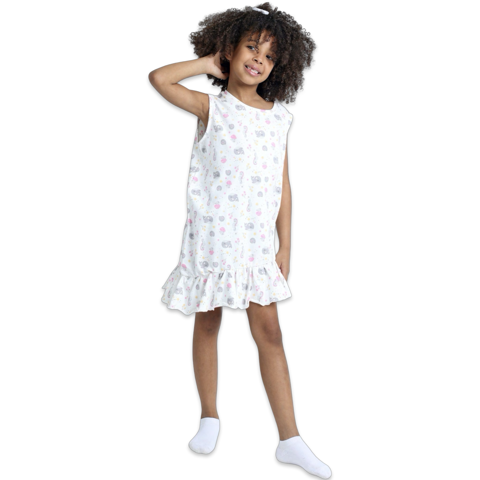 3406-25 - Junior - Baby Whale Printed Dress