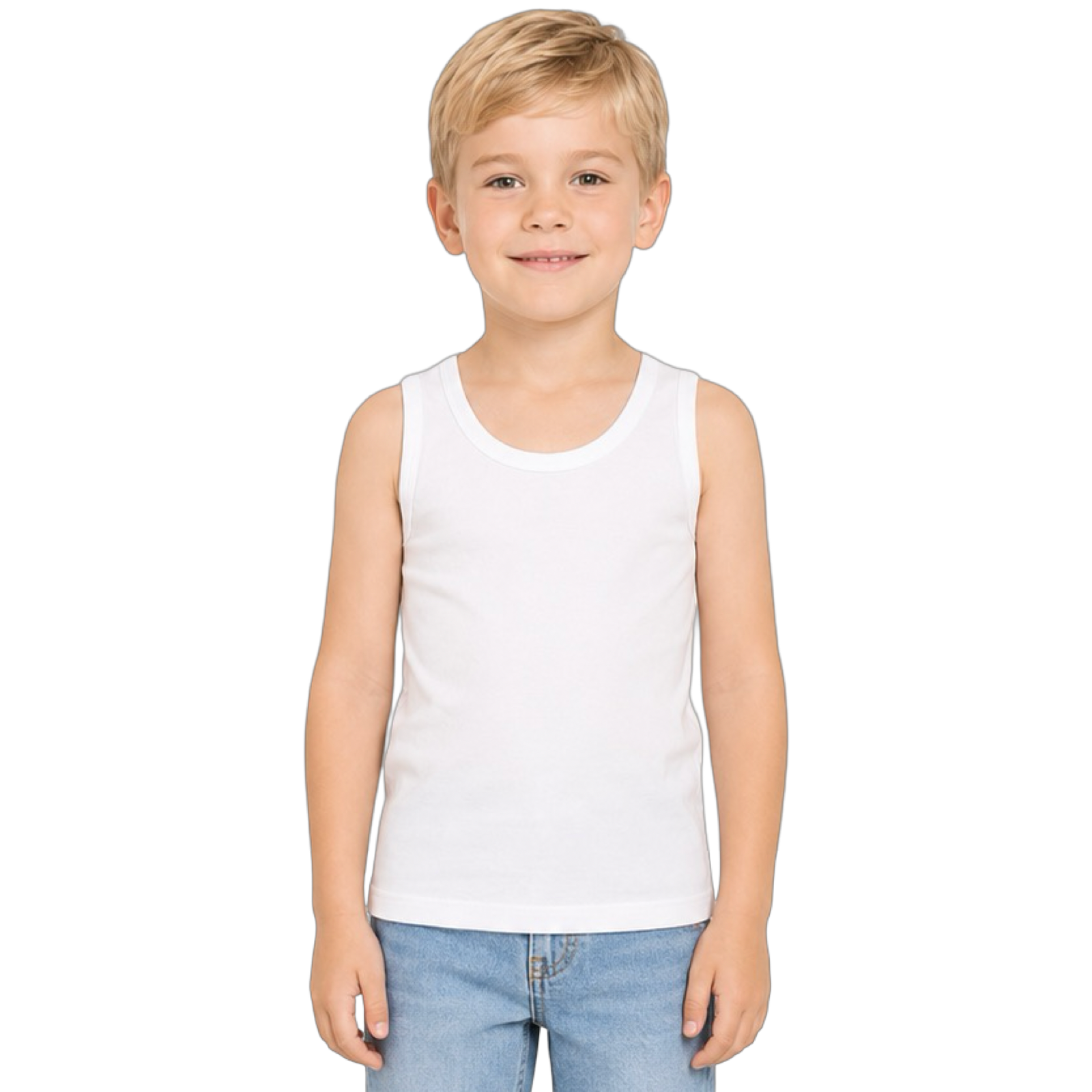 1440 - Junior - Kids - Sleeveless Flannel - Whites