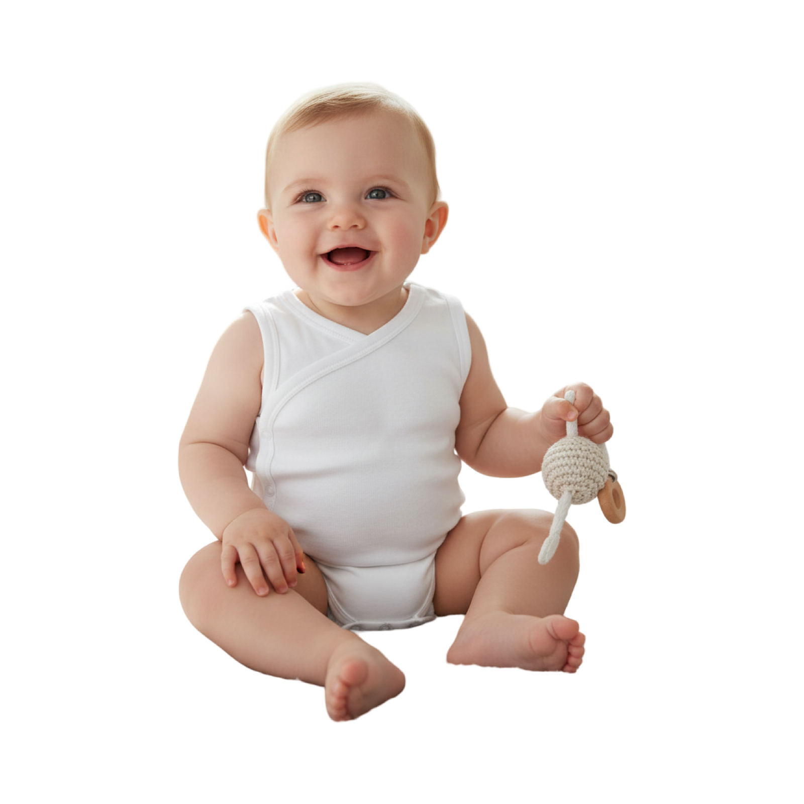 7301 - Junior - Baby - Kimono - Sleeveless - White