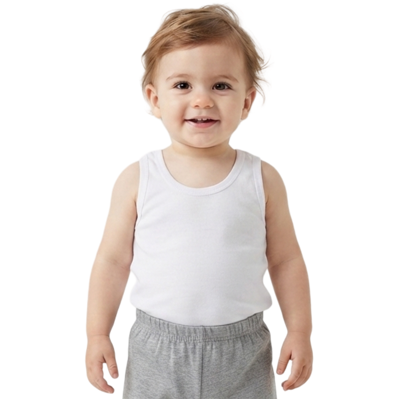 1401 - Junior - Baby - Sleeveless Flannel - White