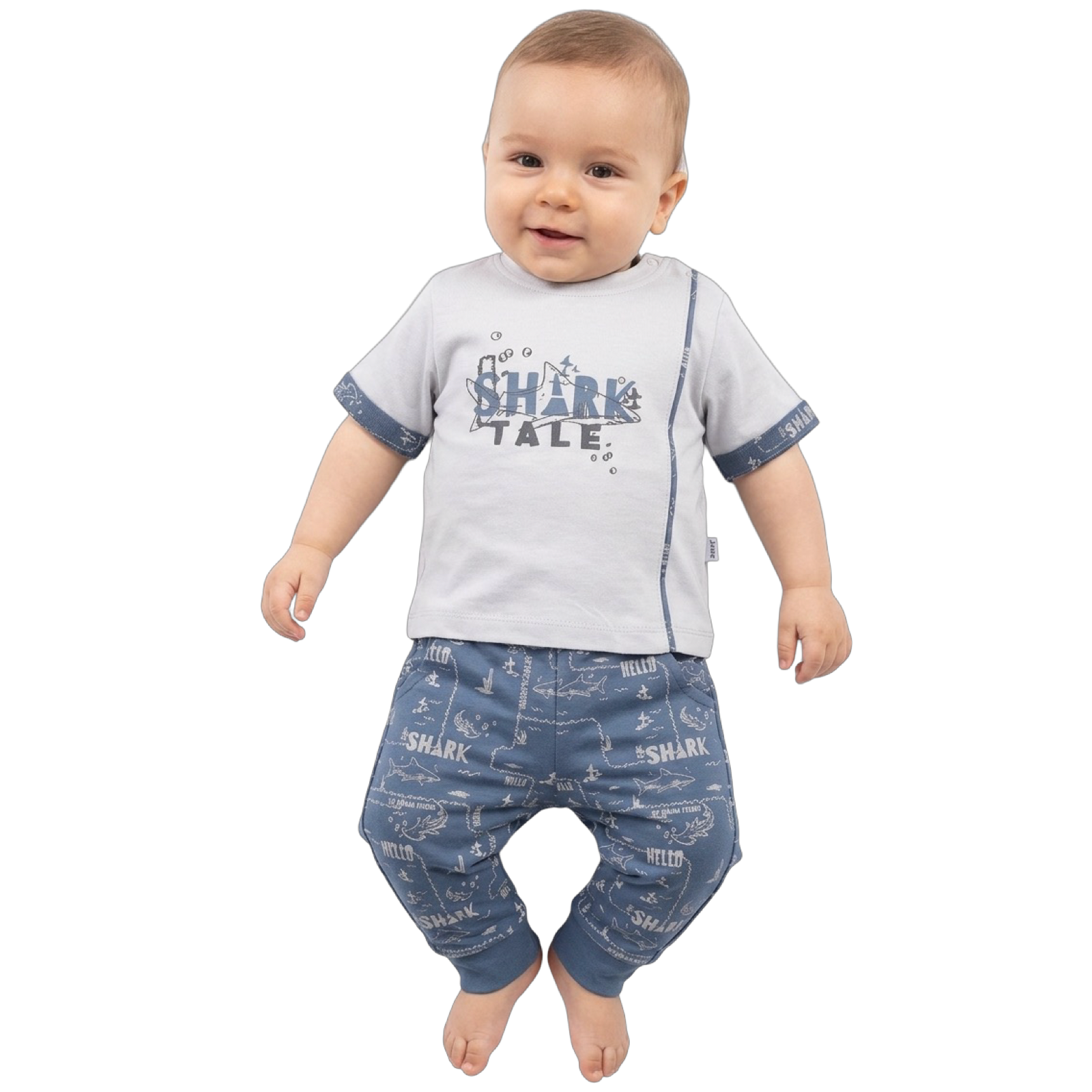 1258-25 - Junior - Shark Tale , T-shirt + printed pant