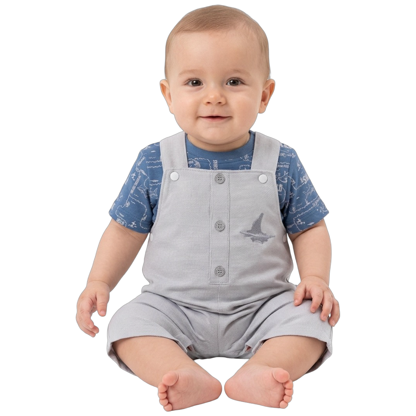 1256-25 - Junior - Shark Tale , t-shirt + printed saloupet