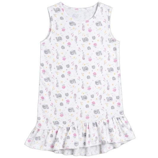 3406-25 - Junior - Baby Whale Printed Dress